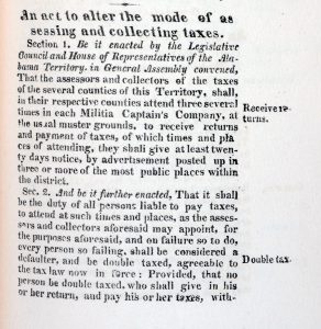 Image of 1818 Alabama territorial act.