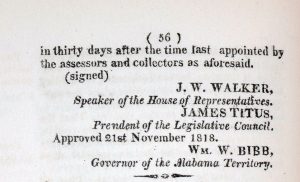 Image of 1818 Alabama territorial act.