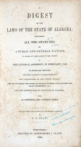 Image of Clay's Digest title page.