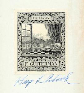 Black's signature under F. Guiterman's bookplate.