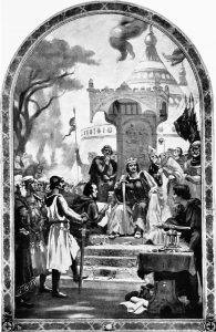 Image of King John signing the Magna Charta.