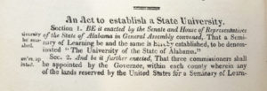 Image of Enabling Act, University of Alabama.