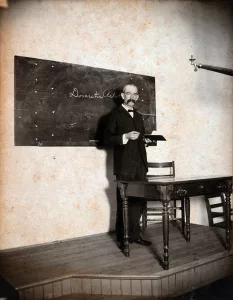 Photograph of Albert Farrah teaching, c. 1890.