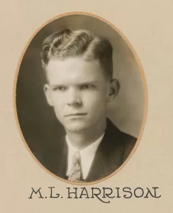 Photograph of M.L. Harrison, 1929.
