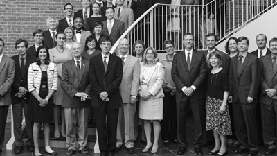 Image of Faculty and staff in black and white