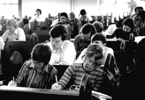 Photograph of Farrah Hall students in class.
