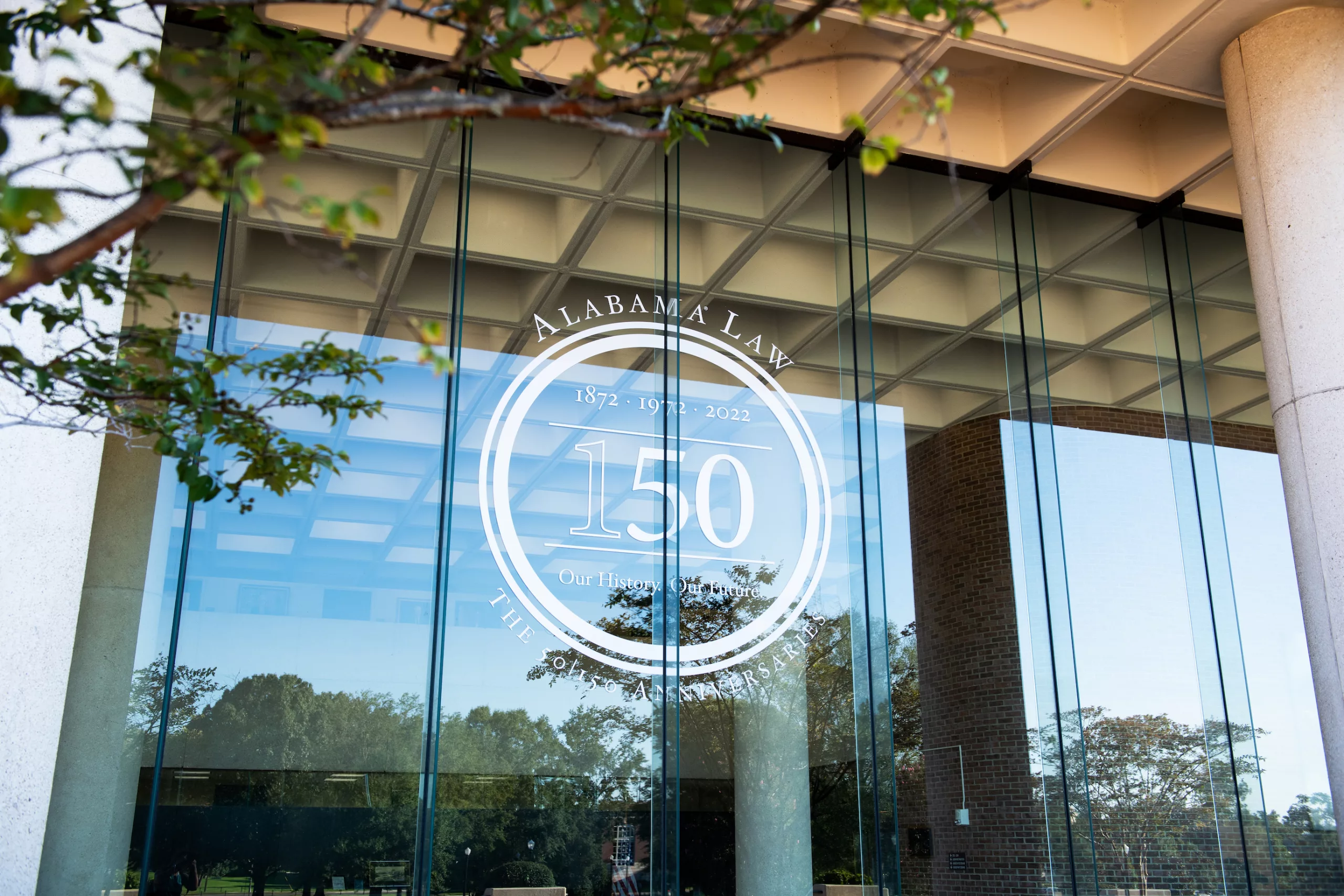 50 | 150 Anniversaries Logo at the University of Alabama School of Law