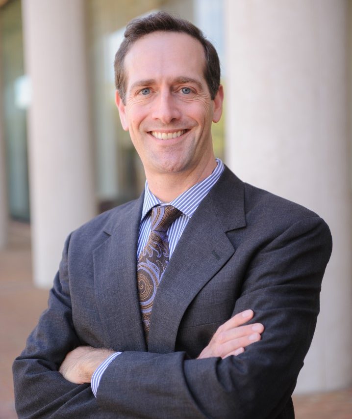 Professor Adam Steinman standing in front of The University of Alabama School of Law.