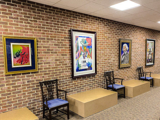 Art from Jones Collection hanging on wall